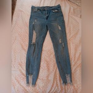 Wax Jean Blue Skinny Distressed Jeans